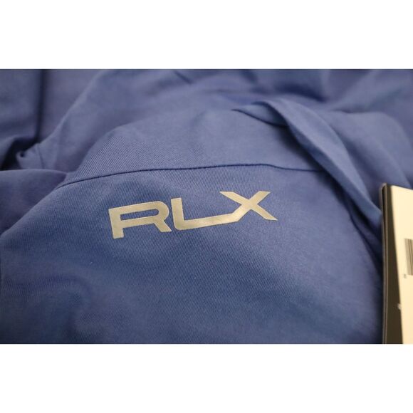 RLX Ralph Lauren Men’s Sz L Blue Lightweight Pima Cotton Henley Hoodie - Picture 7 of 12